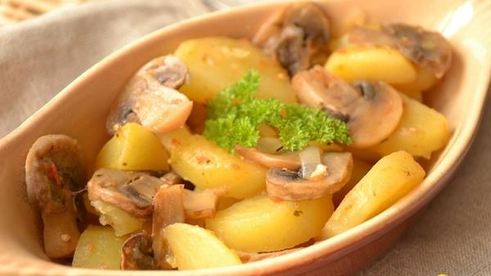 картофель с грибами в рукаве