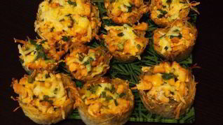 Картофельные корзиночки с куриным филе