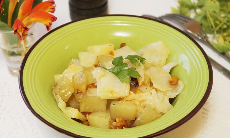 Рецепт картошки с капустой в духовке