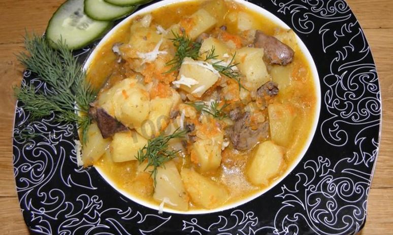 Рецепт картошки с печенью в духовке