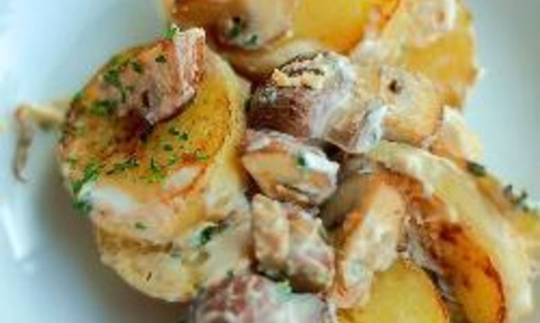 Рецепт картошки, жаренной с грибами в сметане