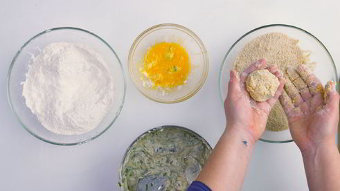 крокеты из серых креветок