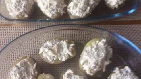 печеный картофель с грибами и сыром