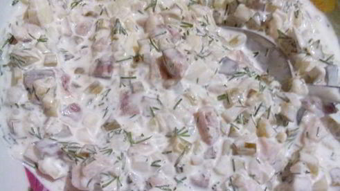 печеный картофель с селодочным соусом