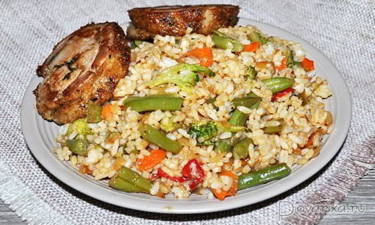 Рецепт пряного риса с овощами для гарнира