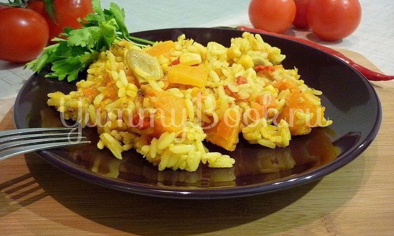 Рецепт пряного риса с тыквой и овощами