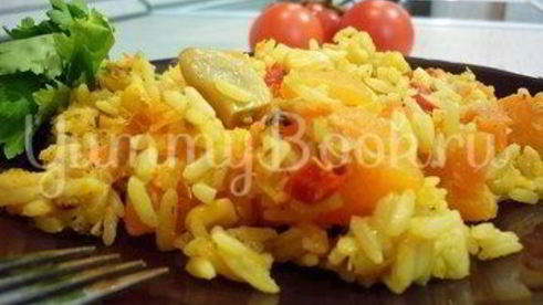 пряный рис с тыквой и овощами