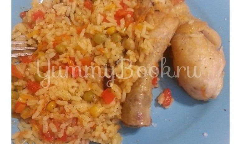 Рецепт риса с курицей и овощами