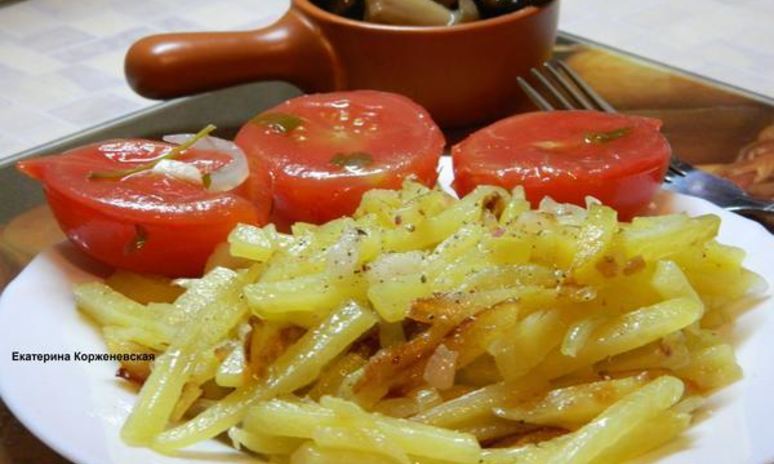 Рецепт жареной картошки с салом