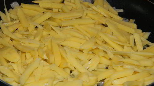 жареная картошка с салом