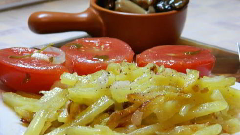 жареная картошка с салом