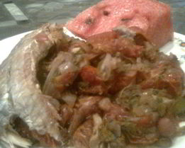 Долма из копченой рыбы