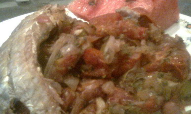 Рецепт долмы из копченой рыбы