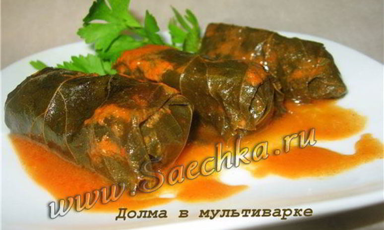 Рецепт долмы из виноградных листьев в мультиварке