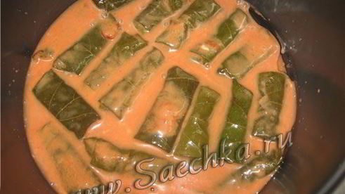 долма из виноградных листьев в мультиварке