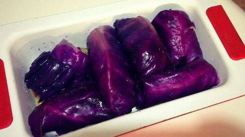 голубцы из краснокочанной капусты с овощной начинкой