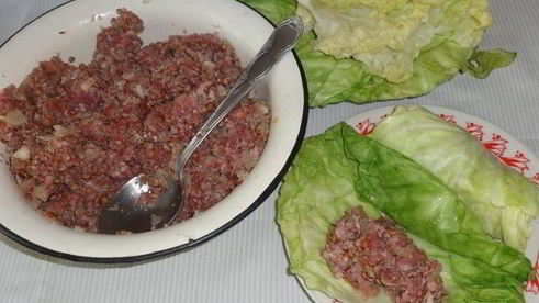голубцы из молодой капусты с фаршем и чечевицей