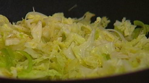 голубцы с лисичками и пореем