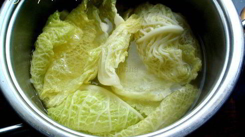 куриные голубцы с овощами в листьях савойской капусты