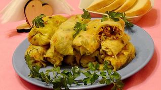 Постные голубцы с грибами и рисом