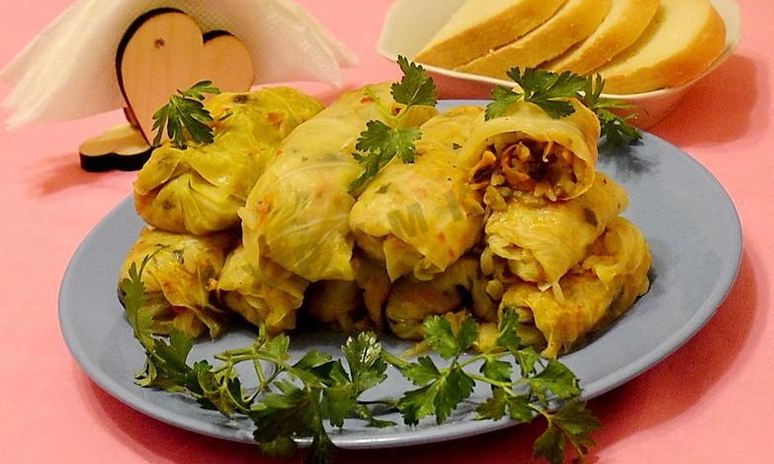 Рецепт постных голубцов с грибами и рисом