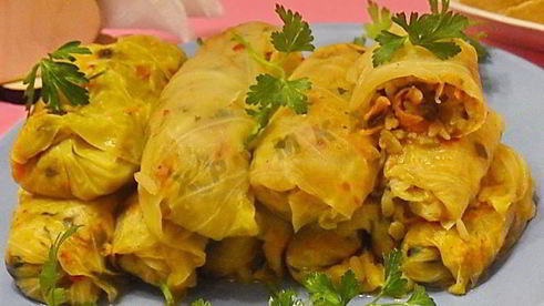 постные голубцы с грибами и рисом