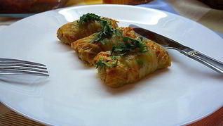 Постные голубцы с пшеном и грибами