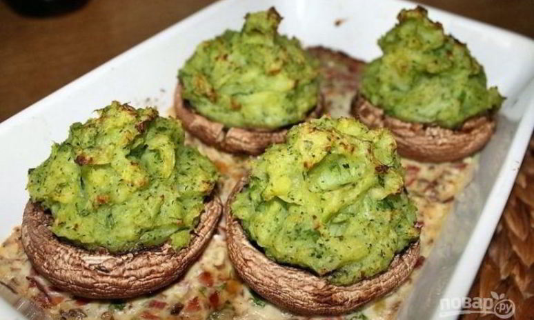 Рецепт фаршированных шампиньонов в сметане