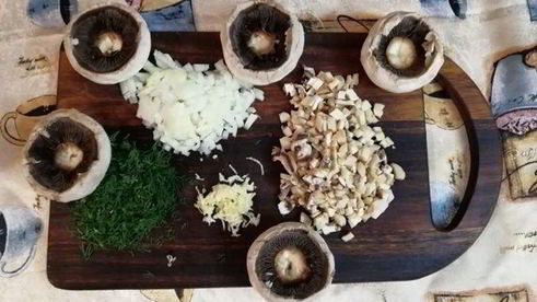 фаршированные шляпки шампиньонов