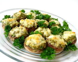 Грибы, фаршированные фаршем