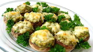 Грибы, фаршированные фаршем