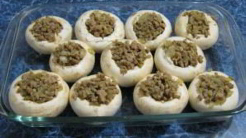 грибы, фаршированные фаршем