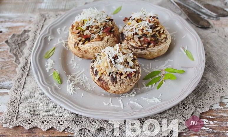 Рецепт грибов, фаршированных рисом