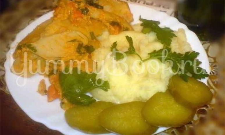 Рецепт грибов обжаренных под соусом с гарниром