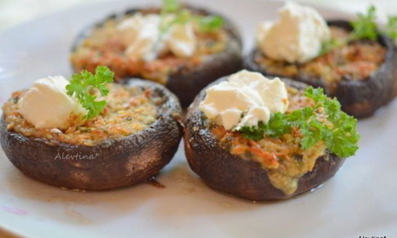 Рецепт грибов с начинкой