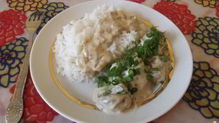 Грибы, тушенные со сливками