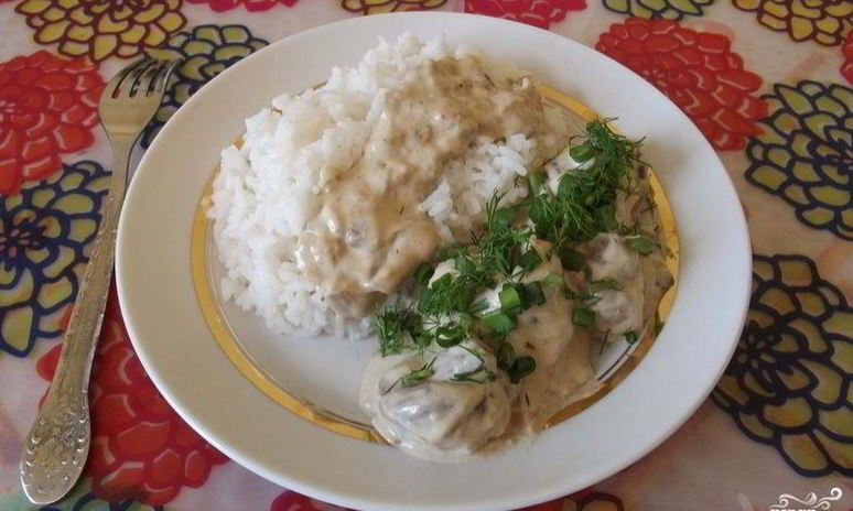 Рецепт грибов, тушенных со сливками