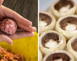 Шампиньоны с фаршем