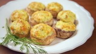Шампиньоны с сыром и чесноком в духовке