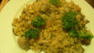 Шампиньоны сo шпинатом, сливками и чили