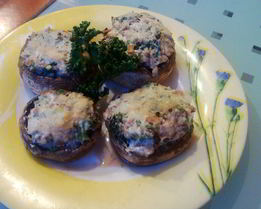 Шампиньоны запеченные со сливочным сыром