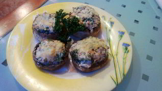 Шампиньоны запеченные со сливочным сыром