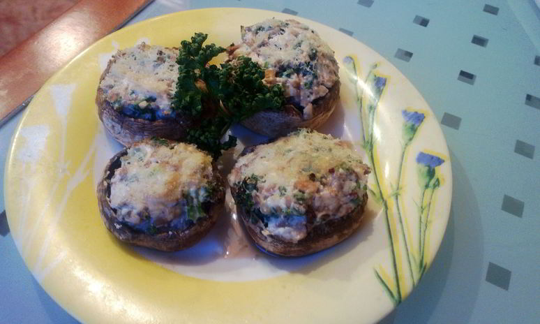 Рецепт шампиньонов запеченных со сливочным сыром