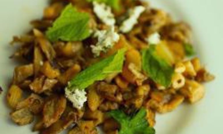 Рецепт жаренных лисичек с шевром и мятой