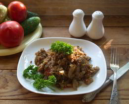 Гуляш из баклажанов