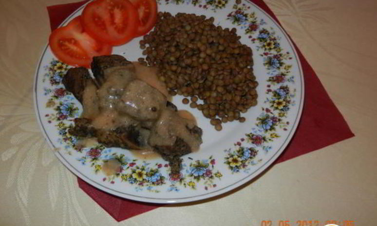 Рецепт гуляша на пару с зеленой чечевицей