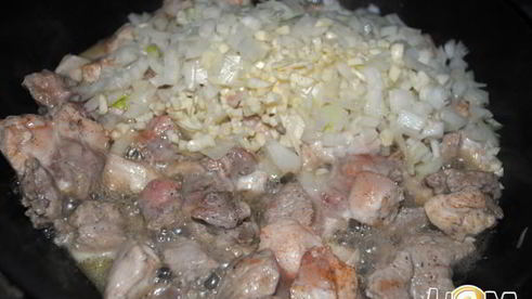 гуляш со стручковой фасолью по-гречески