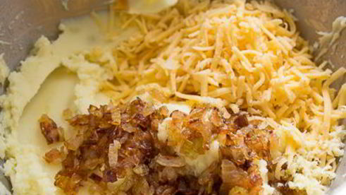 картофельное пюре с сыром и луком