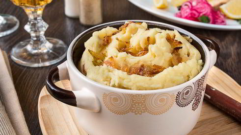 картофельное пюре с сыром и луком