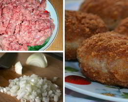 Картофельные котлеты с мясной начинкой